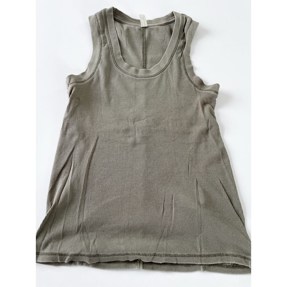 Free People Intimately Green Ribbed Tank Top Women's Size Small